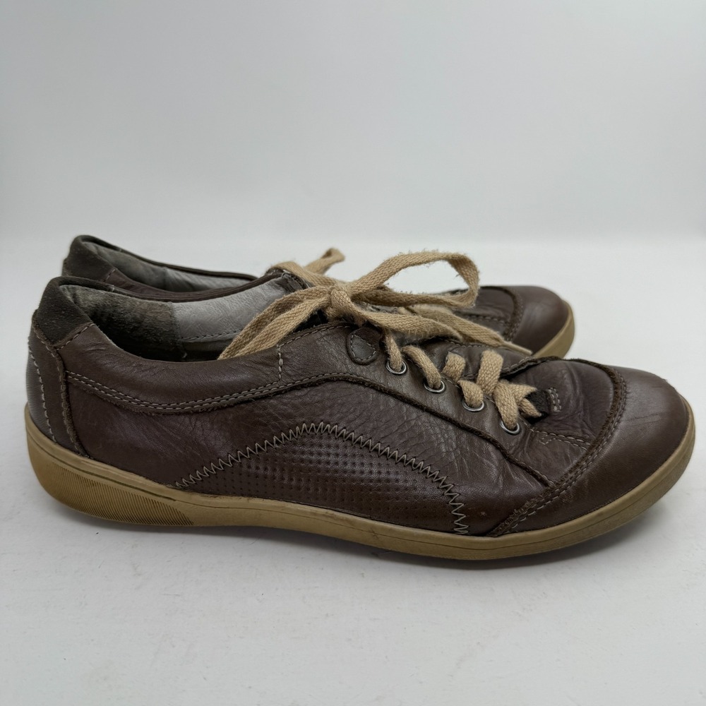 CLARKS PRIVO 61334 LADIES LEATHER UPPER BROWN SNEAKER SHOES SZ 8.5M
